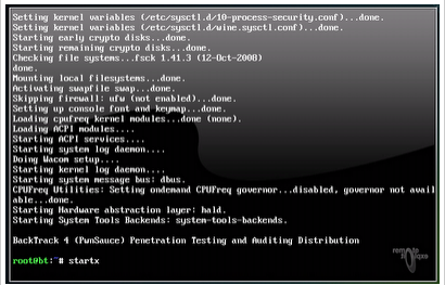 Terminal with startx command