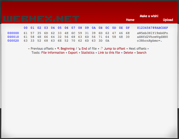 Level 2 - Hex editor view