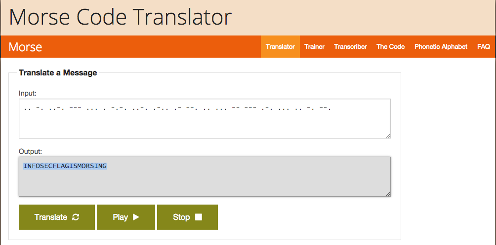Level 3 - Morse code translated