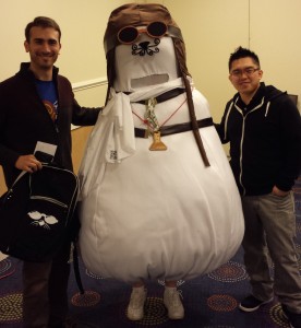 Posing with the Shmoo mascot at ShmooCon 2015